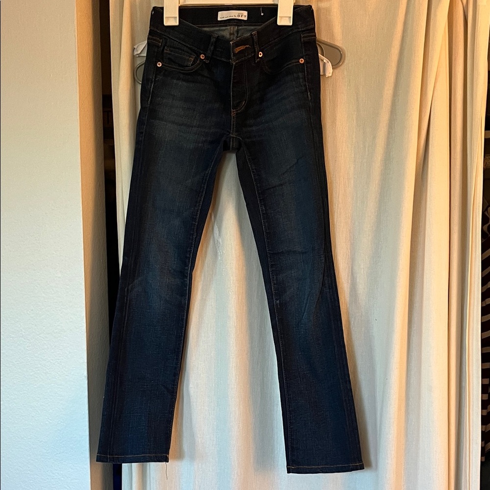 LOFT Dark Blue Straight Leg Jeans